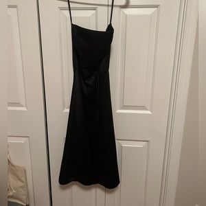 Strapless Black Satin Dress from White House black Market. Size 6